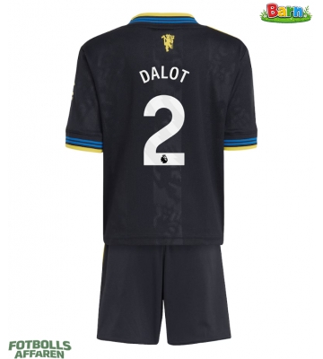 Manchester United Diogo Dalot #2 Tredjeställ Barn 2025-26 Kortärmad (+ Korta byxor)